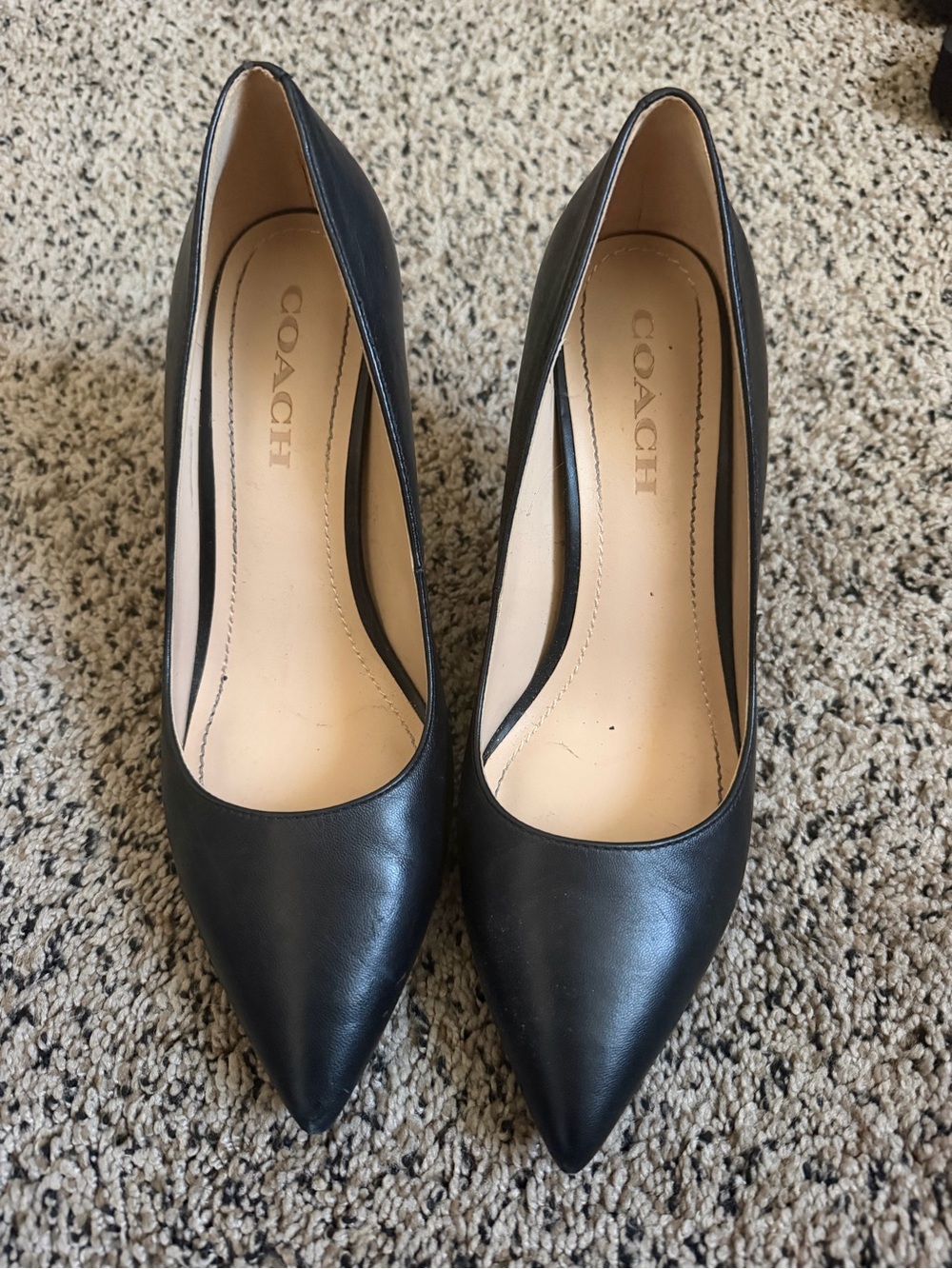 Black and Nude Coach Wiley heels